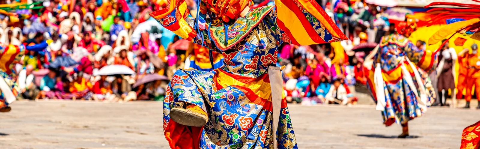 Masked dancer at the Trashigang Festival in eastern Bhutan