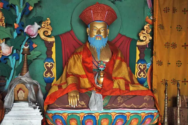 Traditional Bhutanese monks chanting at Zhabdrung Kuchoe