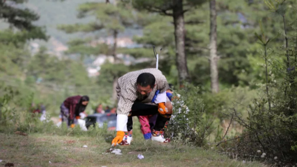 Community participation in Zero Waste Hour program Bhutan