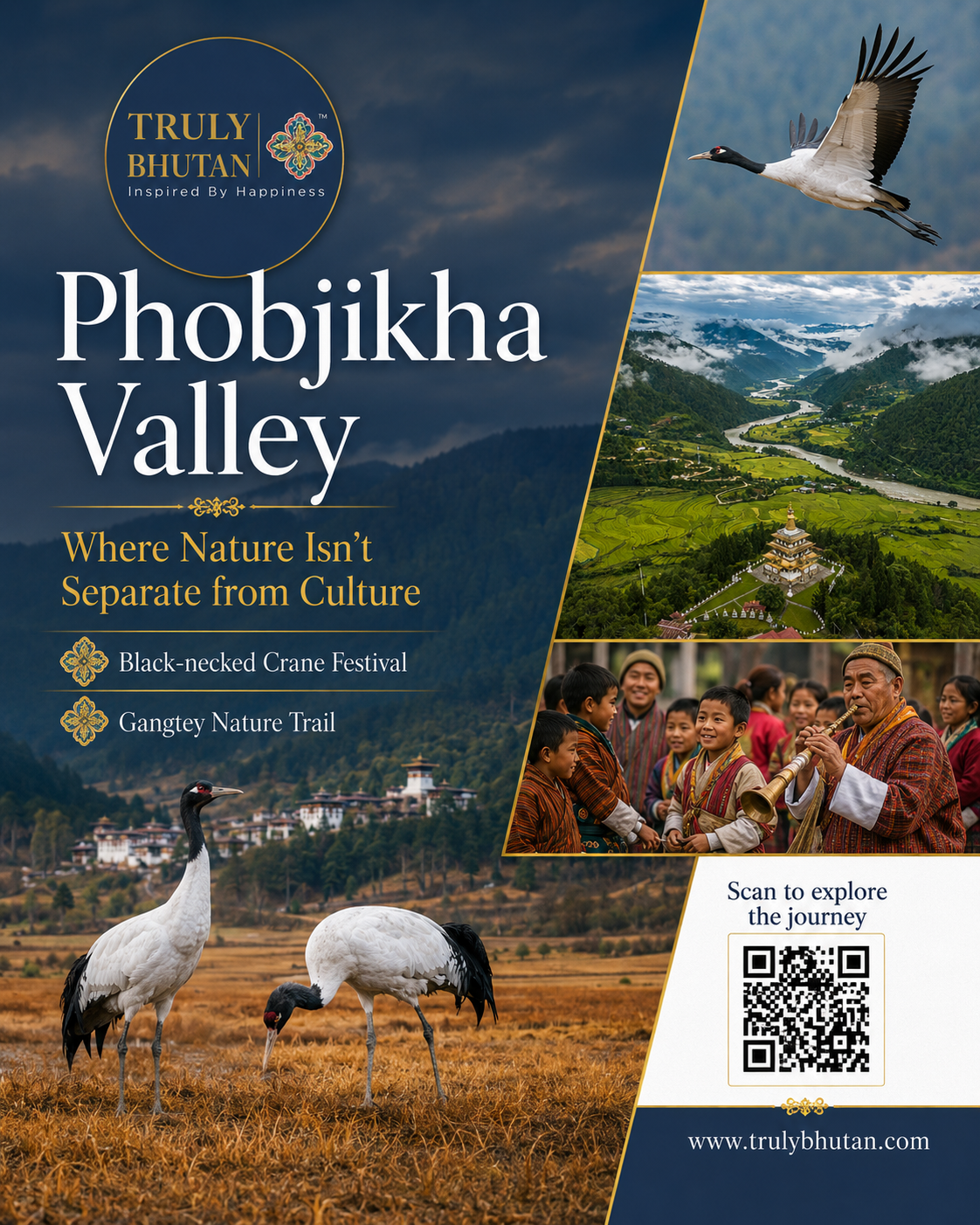 Beyond the last Dzong, Phobjikha Valley